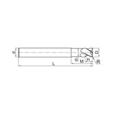 Solid carbide milling Torus mill long shank General machining of Al and Al alloys AL-3RL-AIR - Makotools Industrial Supply Tools for Metal Cutting